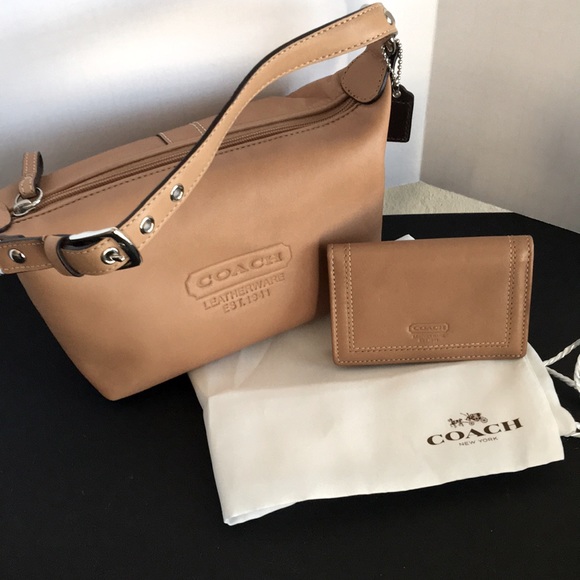 Coach Retired Leather Mini Bag With Matching Card Wallet - Picture 2 of 16